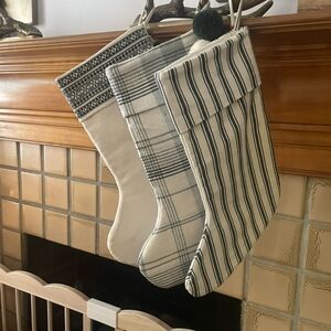 Striped and Plaid Christmas Stockings Set